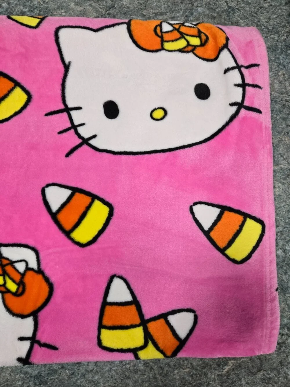 Hello Kitty Halloween Candy Corn Plush Throw Blanket Pink 60x70 Sanrio